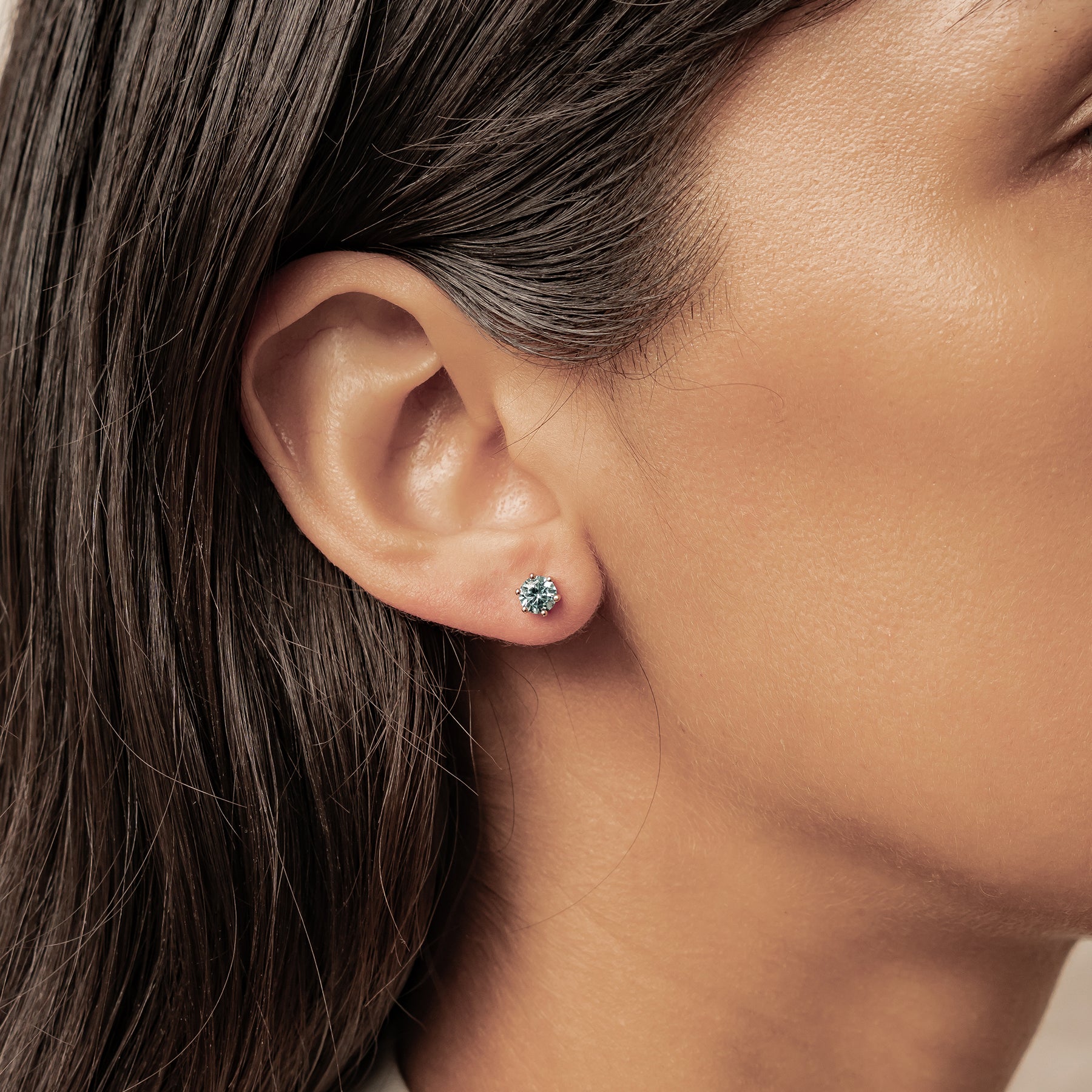 Aquamarin Edelstein Ohrstecker Sterling Silber