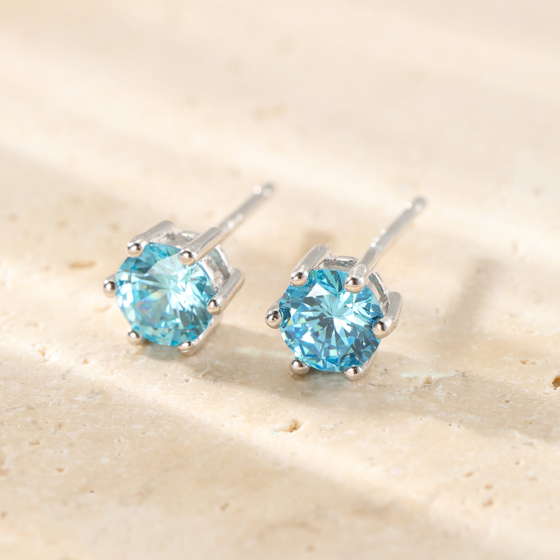 Pendientes Aguamarina Plata de Ley 925