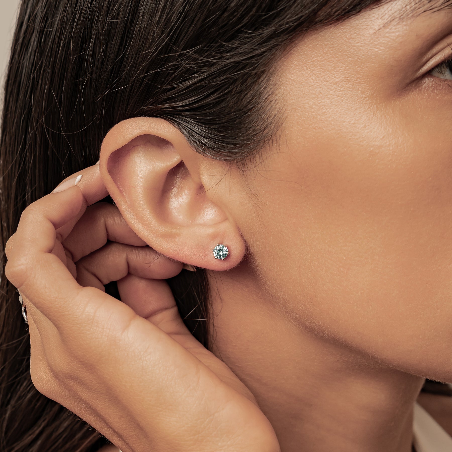 Aquamarin Edelstein Ohrstecker Sterling Silber