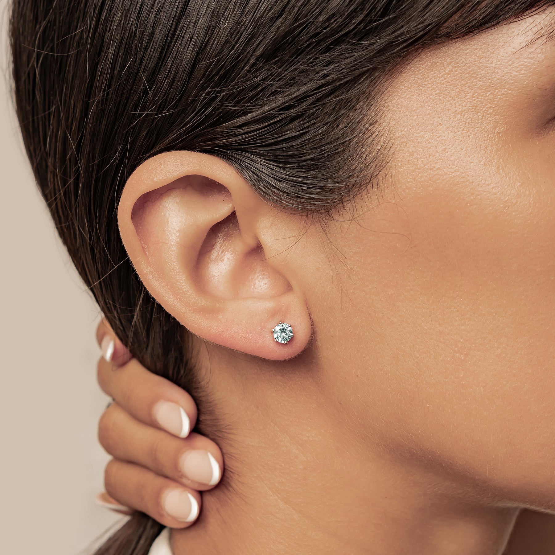 Aquamarin Edelstein Ohrstecker Sterling Silber