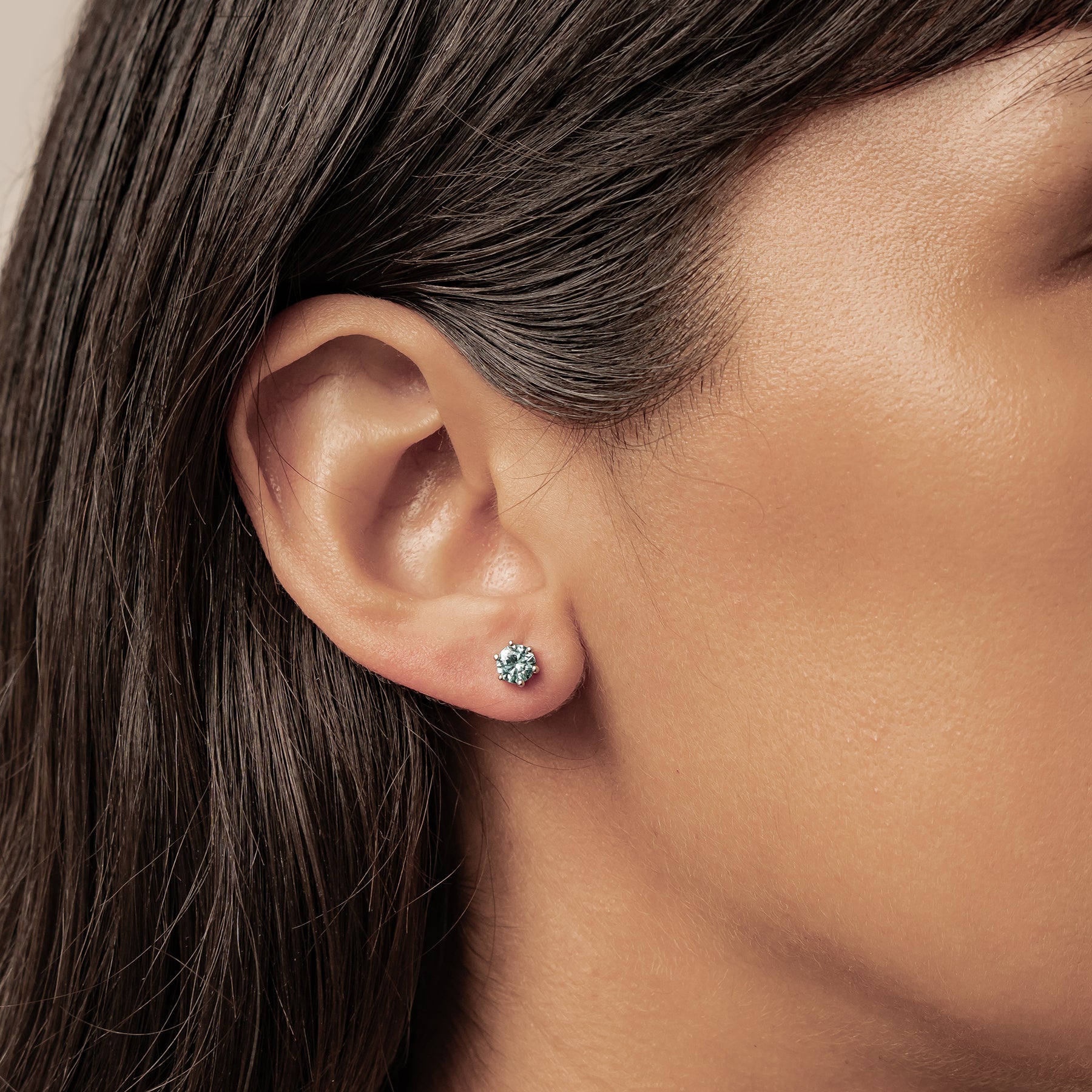 Aquamarin Edelstein Ohrstecker Sterling Silber