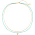 Aquamarine Heart Charm Layered Bead Necklace Waterproof