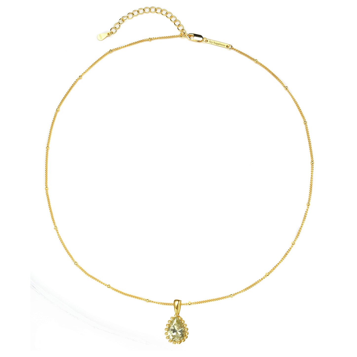 Collar Birthstone Agosto Peridoto Plata de Ley 925