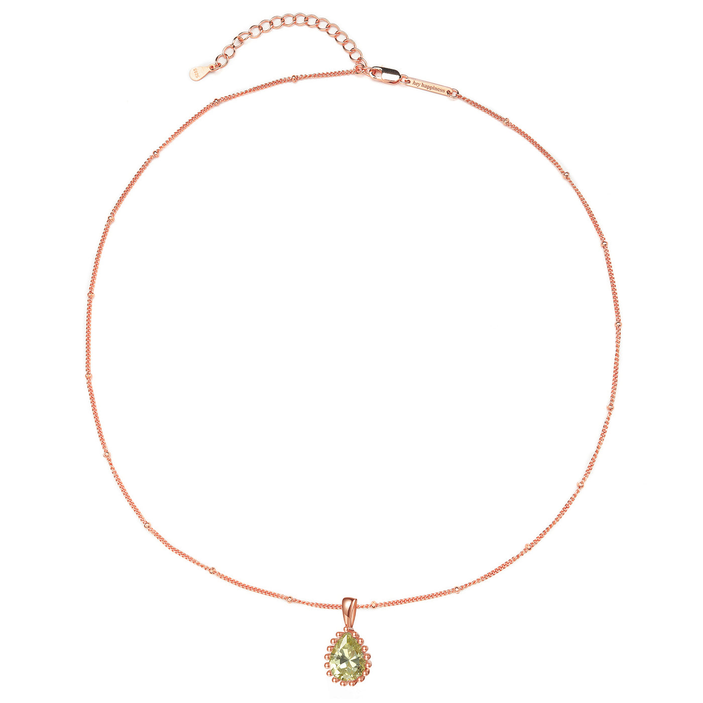 August Peridot Birthstone Necklace Sterling Silver
