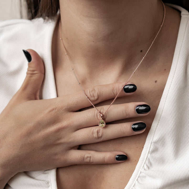 Collier Pierre de Naissance Août Péridot Argent Sterling