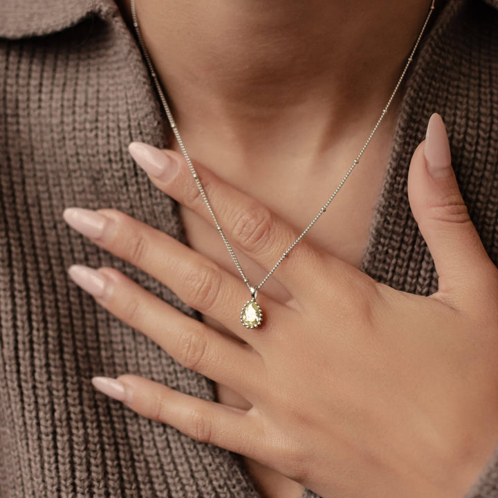 Collier Pierre de Naissance Août Péridot Argent Sterling