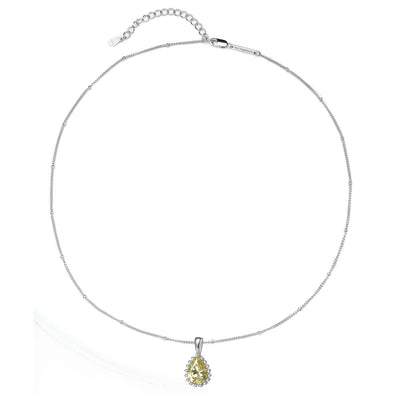 August Peridot Birthstone Necklace Sterling Silver