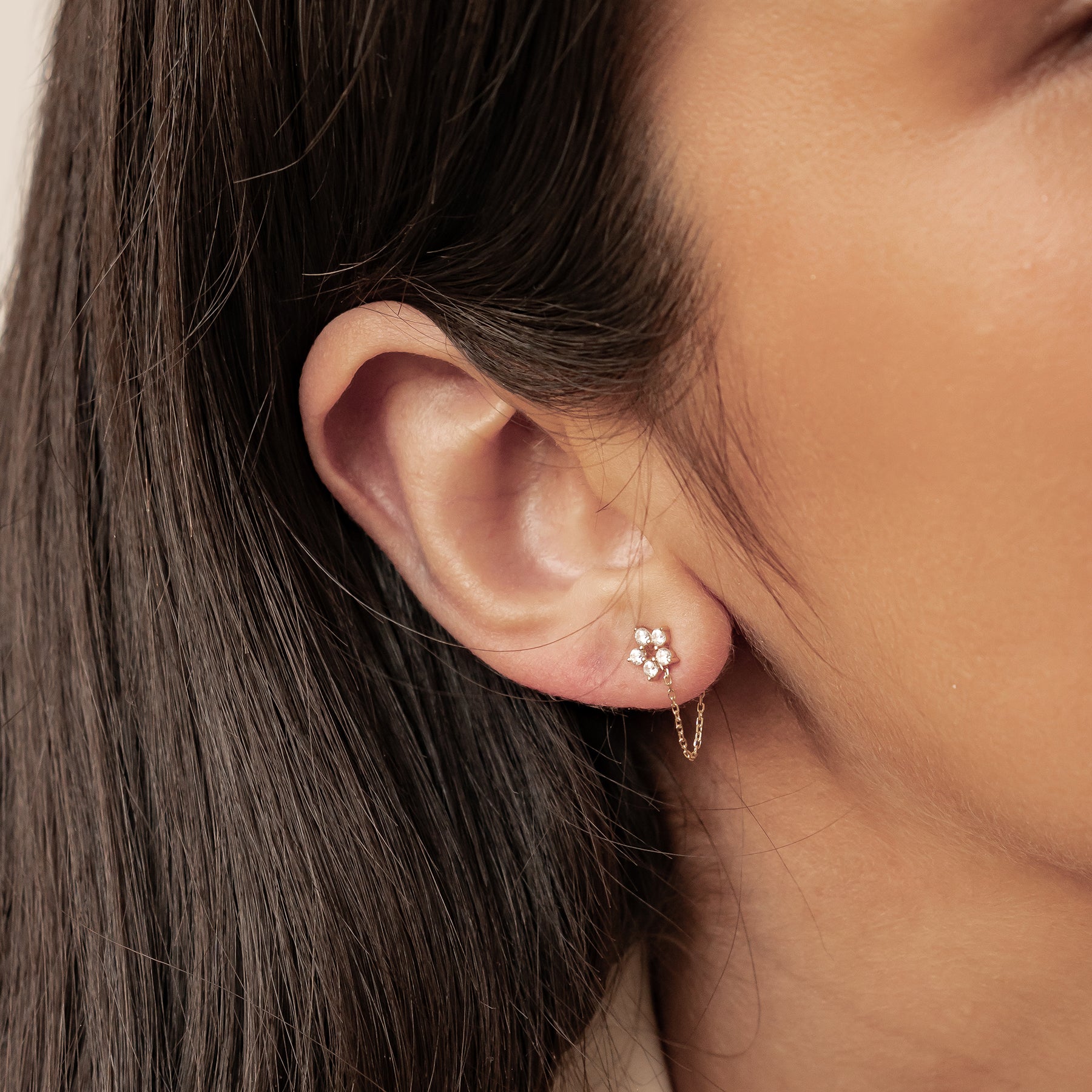 Pendientes Cadena Transformación Oro 14K