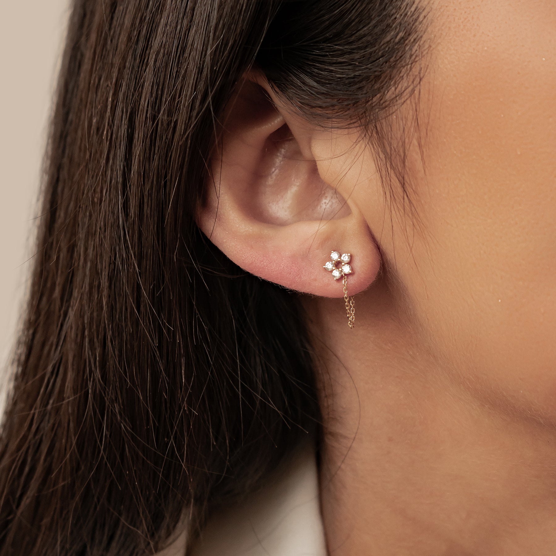 Pendientes Cadena Transformación Oro 14K