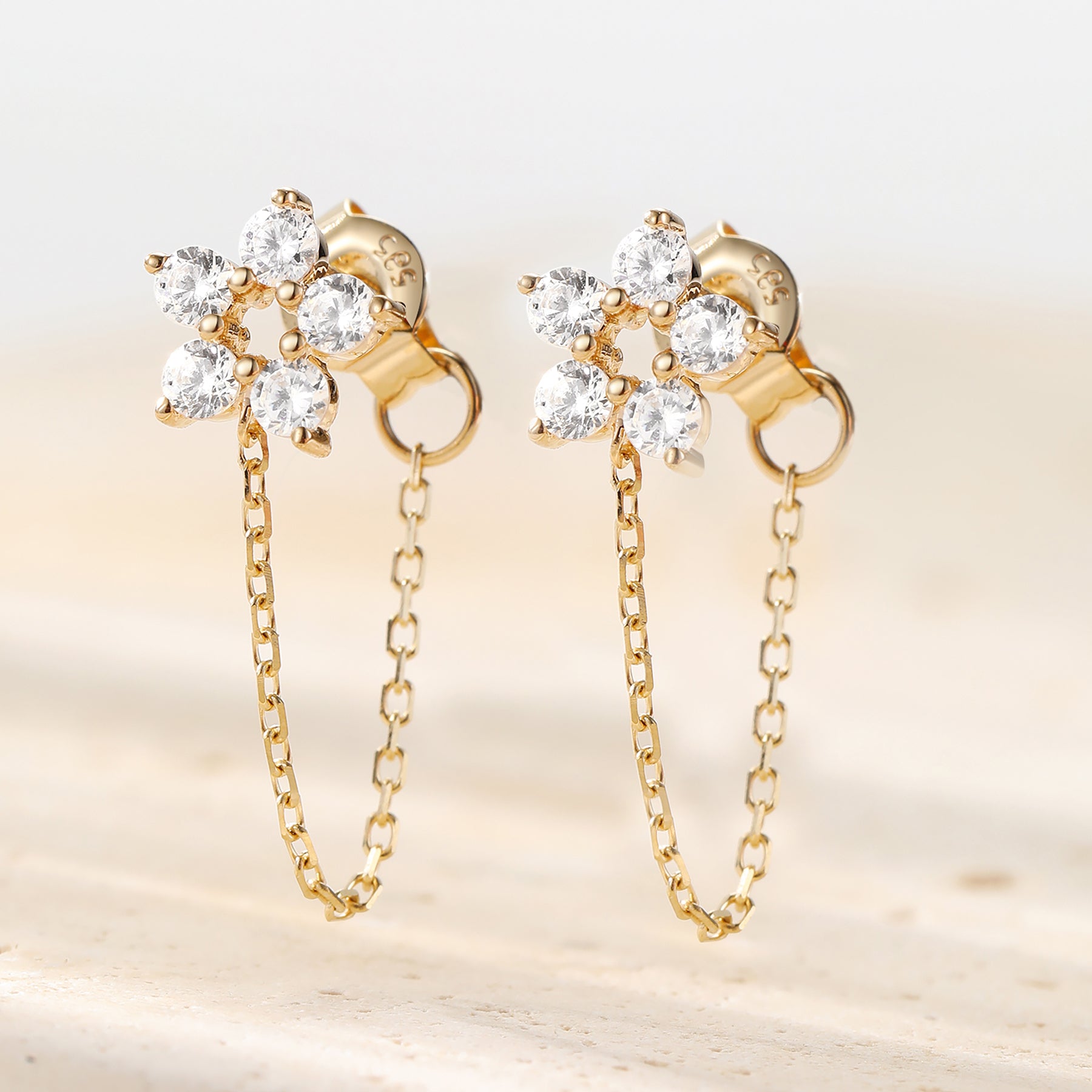 Pendientes Cadena Transformación Oro 14K