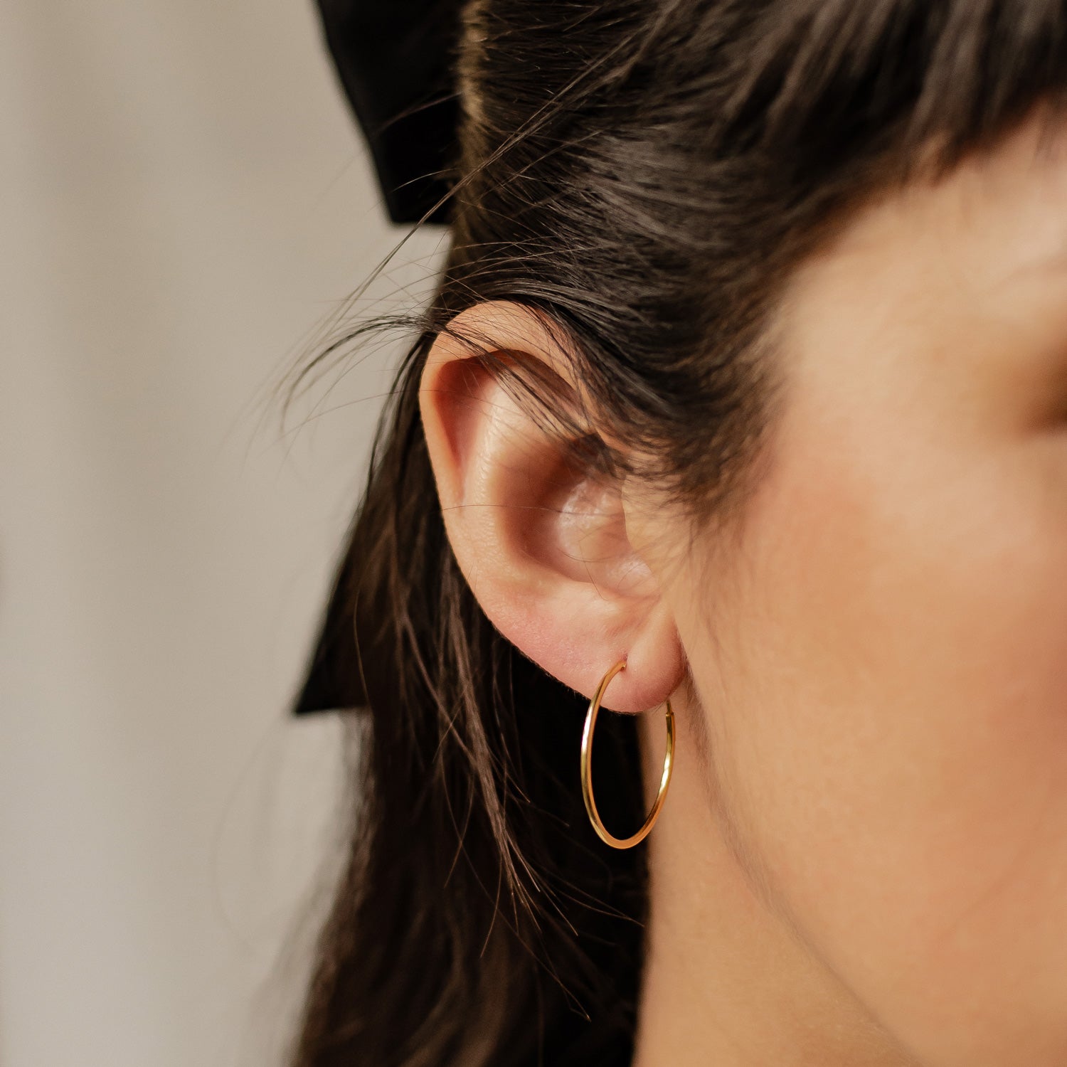 Boucles d’Oreilles Créoles Grande Fine Sterling Argent