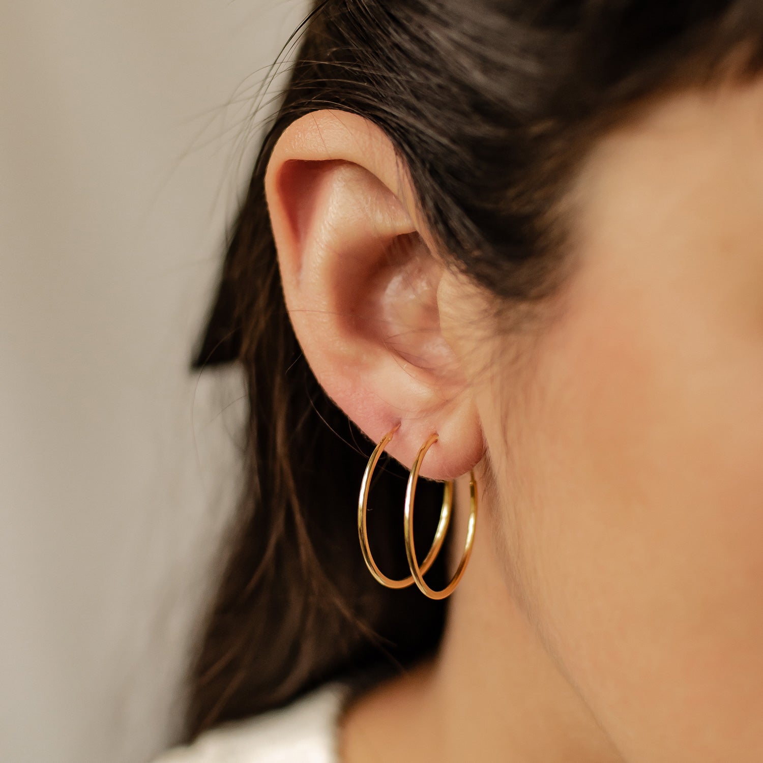 Boucles d’Oreilles Créoles Grande Fine Sterling Argent