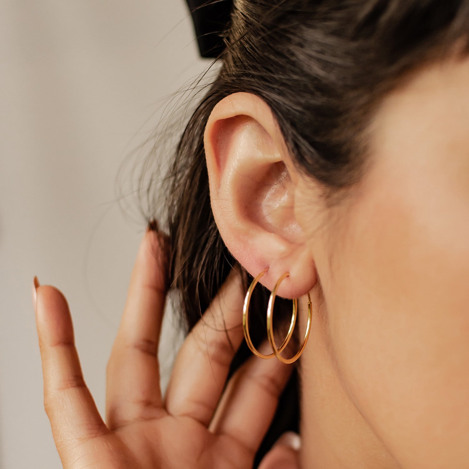 Boucles d’Oreilles Créoles Grande Fine Sterling Argent