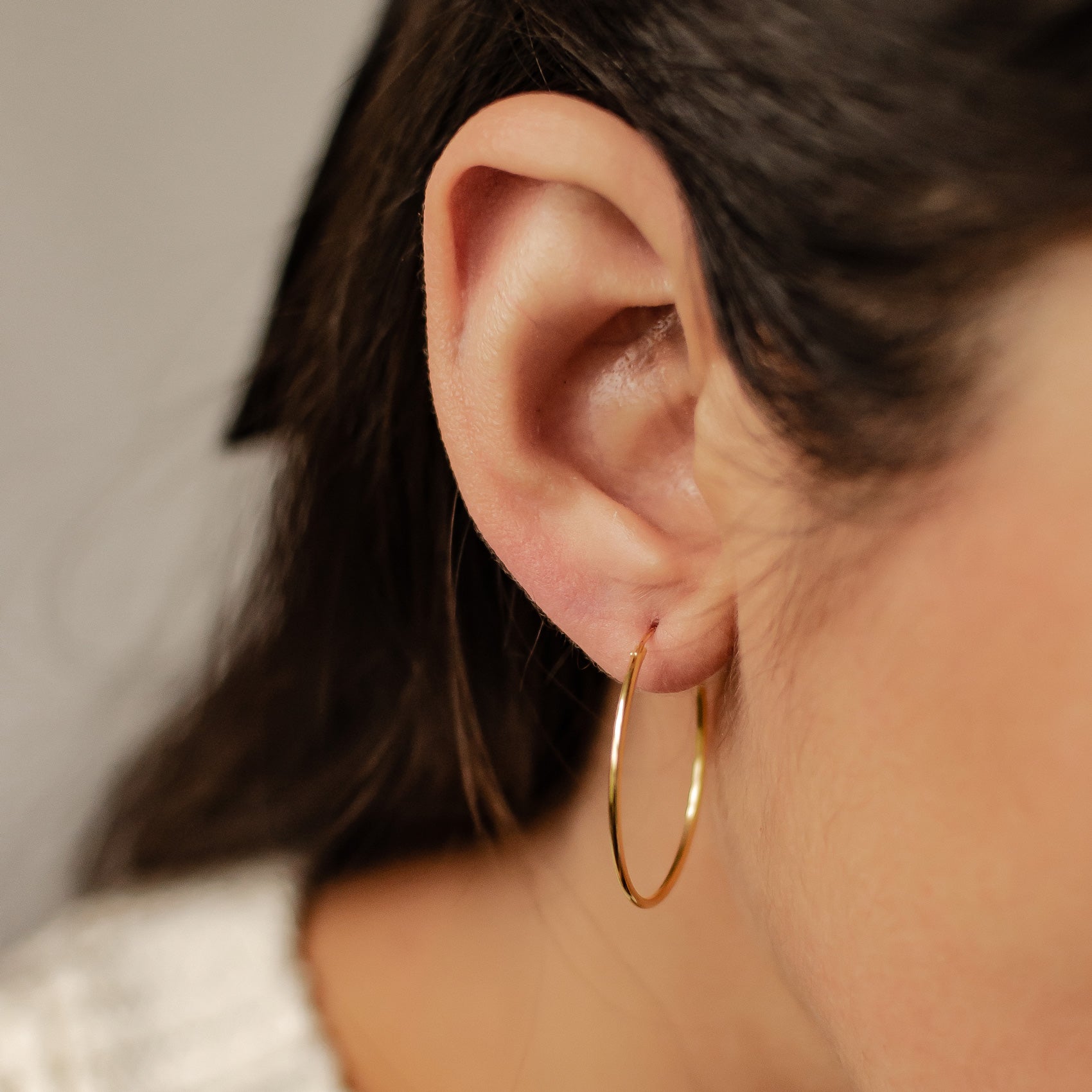Boucles d’Oreilles Créoles Grande Fine Sterling Argent