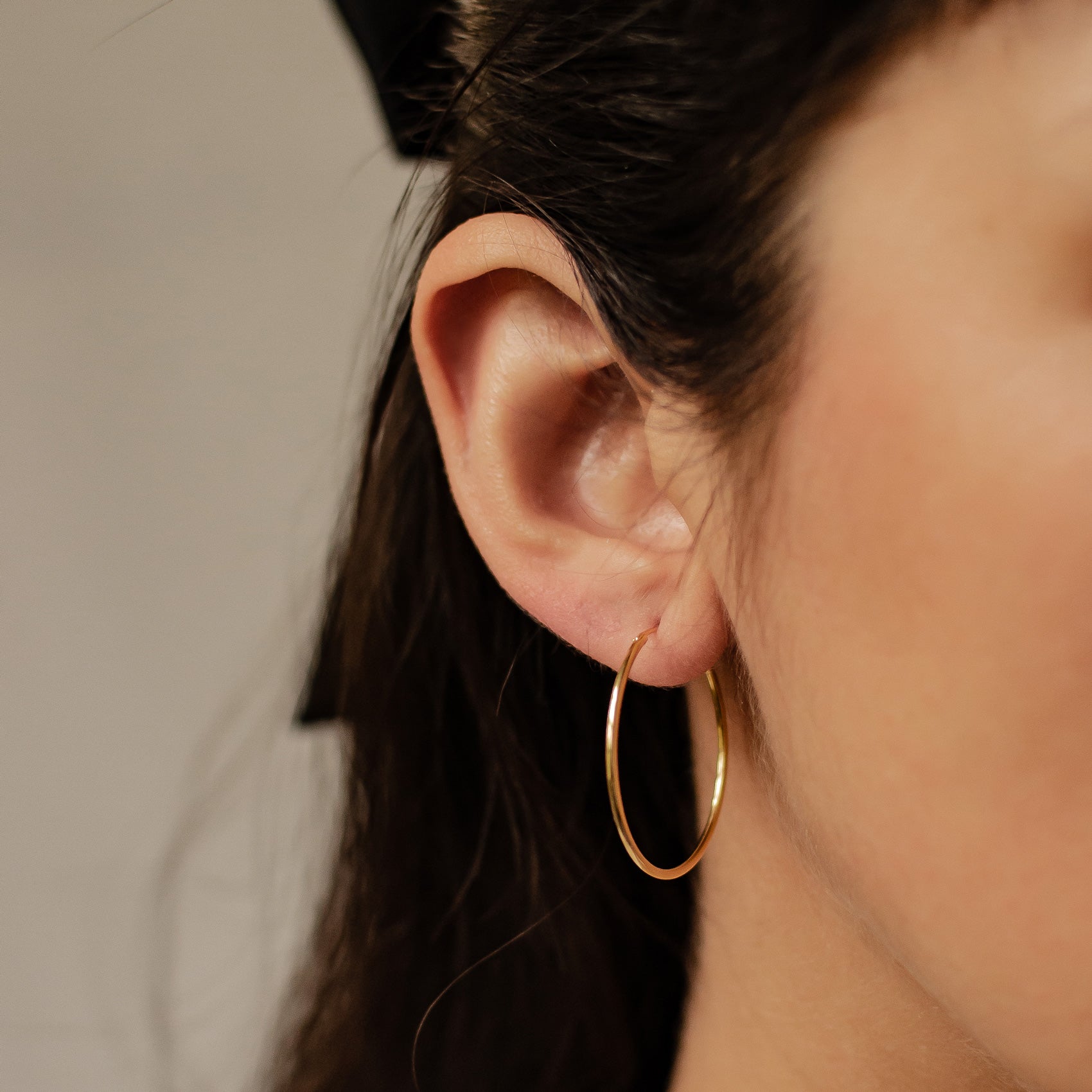 Boucles d’Oreilles Créoles Grande Fine Sterling Argent