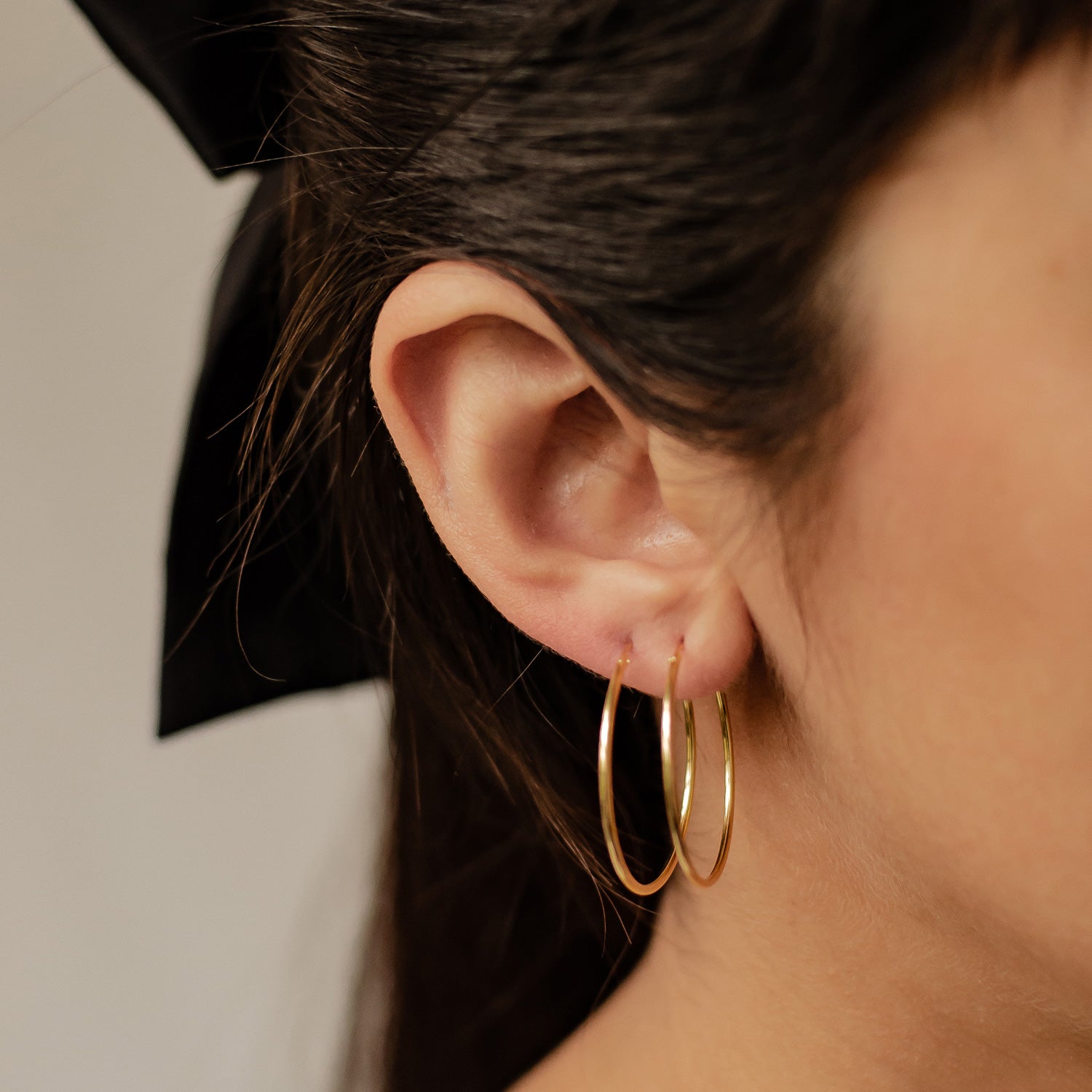 Boucles d’Oreilles Créoles Grande Fine Sterling Argent