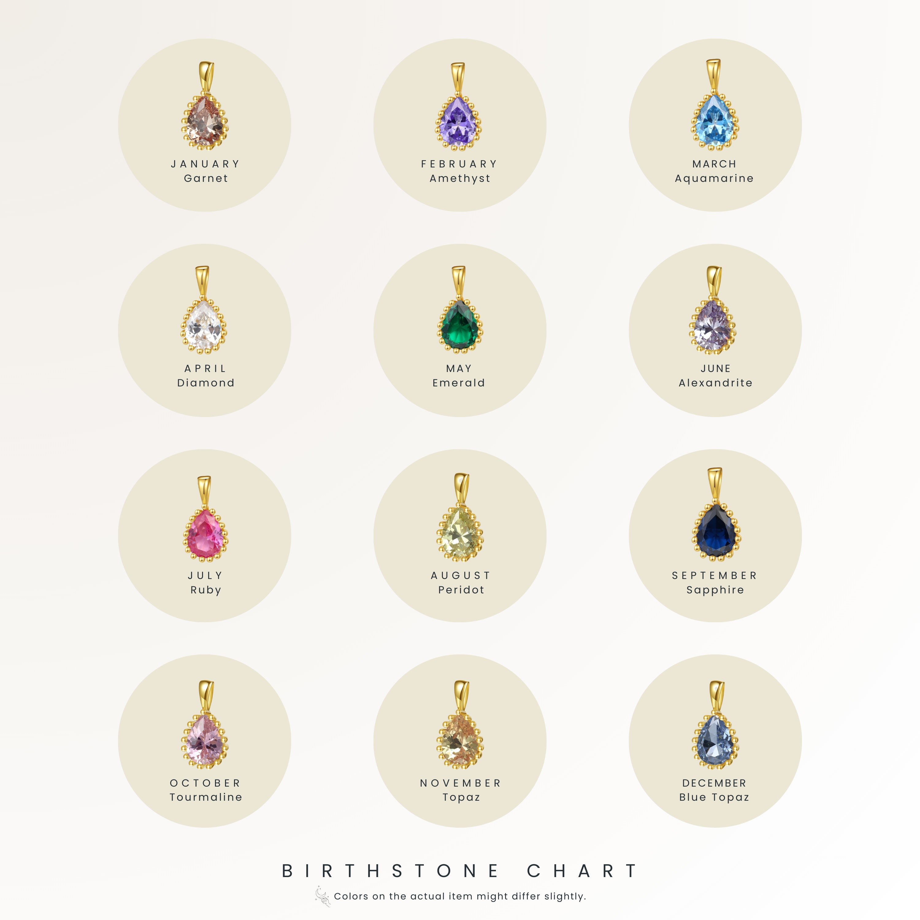 Collar Birthstone Marzo Aguamarina Plata de Ley 925