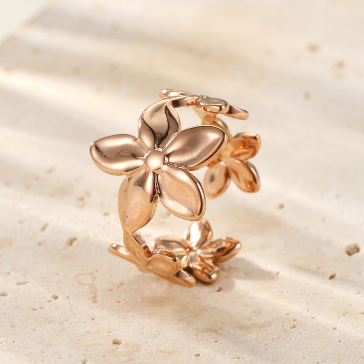 Anillo Abierto Flor Bloom Waterproof