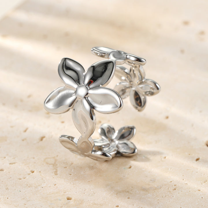 Anillo Abierto Flor Bloom Waterproof