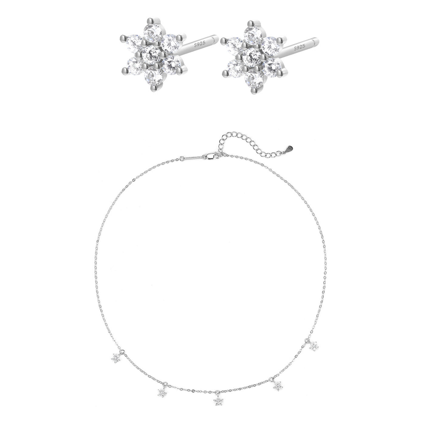 Blüte Schmuckset aus Sterlingsilber