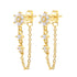 Boucles d'oreilles Chaîne de Fleurs Sterling Argent en Or