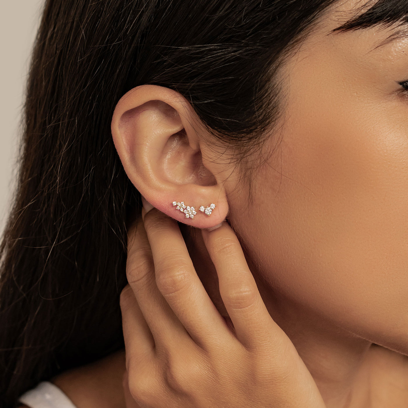 Blühendes Blumen Ohrring-Set Sterling Silber