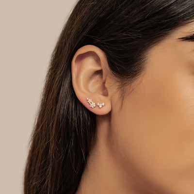 Blühendes Blumen Ohrring-Set Sterling Silber