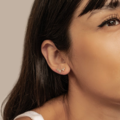 Blühendes Blumen Ohrring-Set Sterling Silber