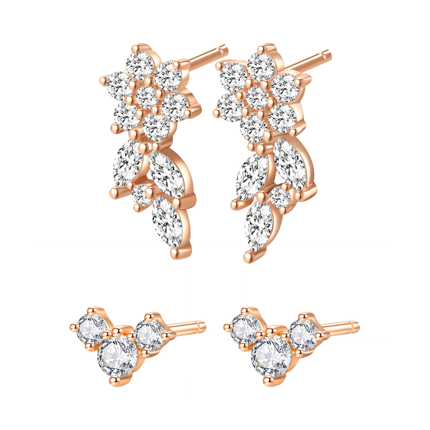 Blooming Flower Earring Set Sterling Silver