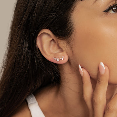 Blühendes Blumen Ohrring-Set Sterling Silber