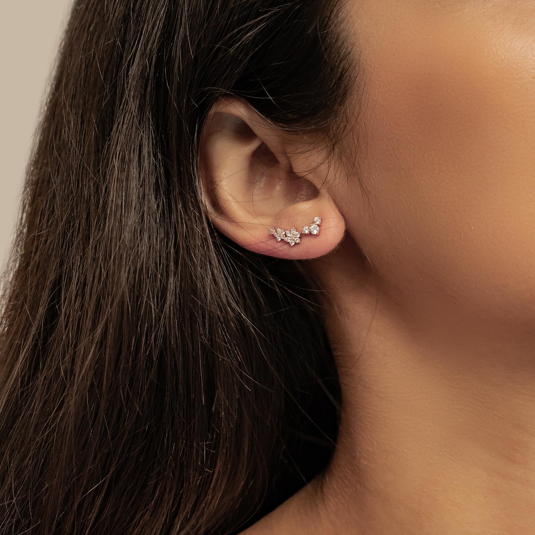 Blühendes Blumen Ohrring-Set Sterling Silber