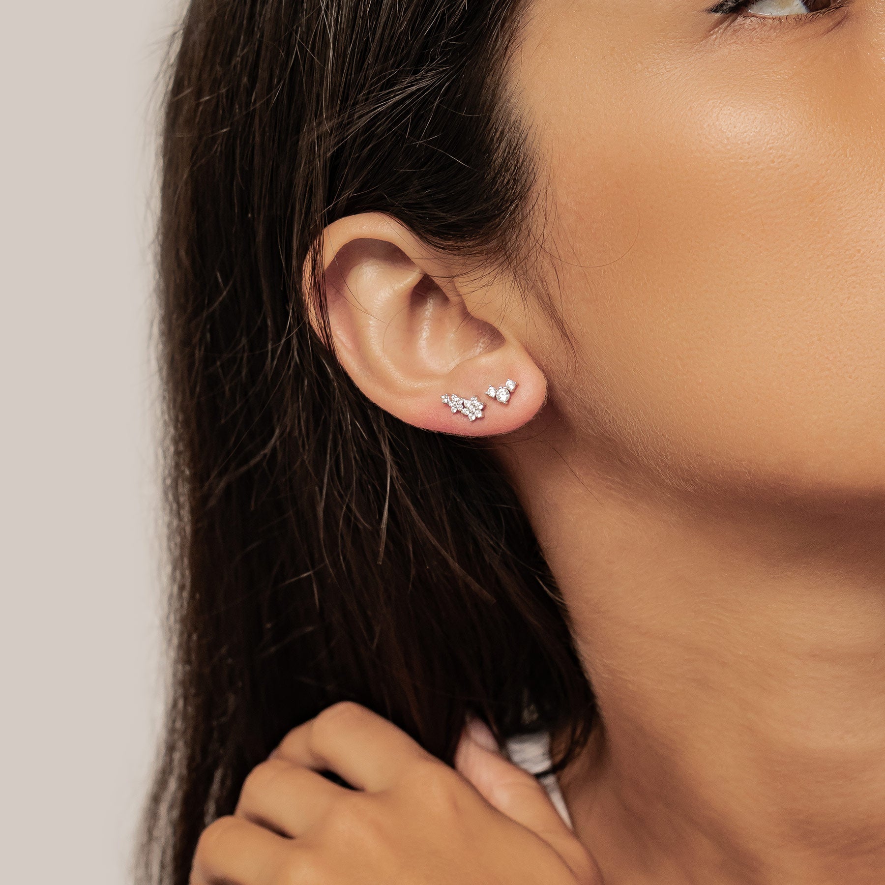 Blühendes Blumen Ohrring-Set Sterling Silber