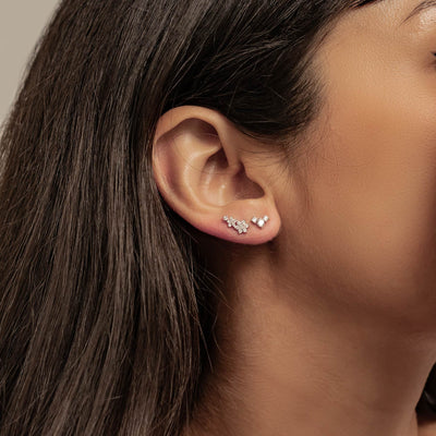 Blühendes Blumen Ohrring-Set Sterling Silber