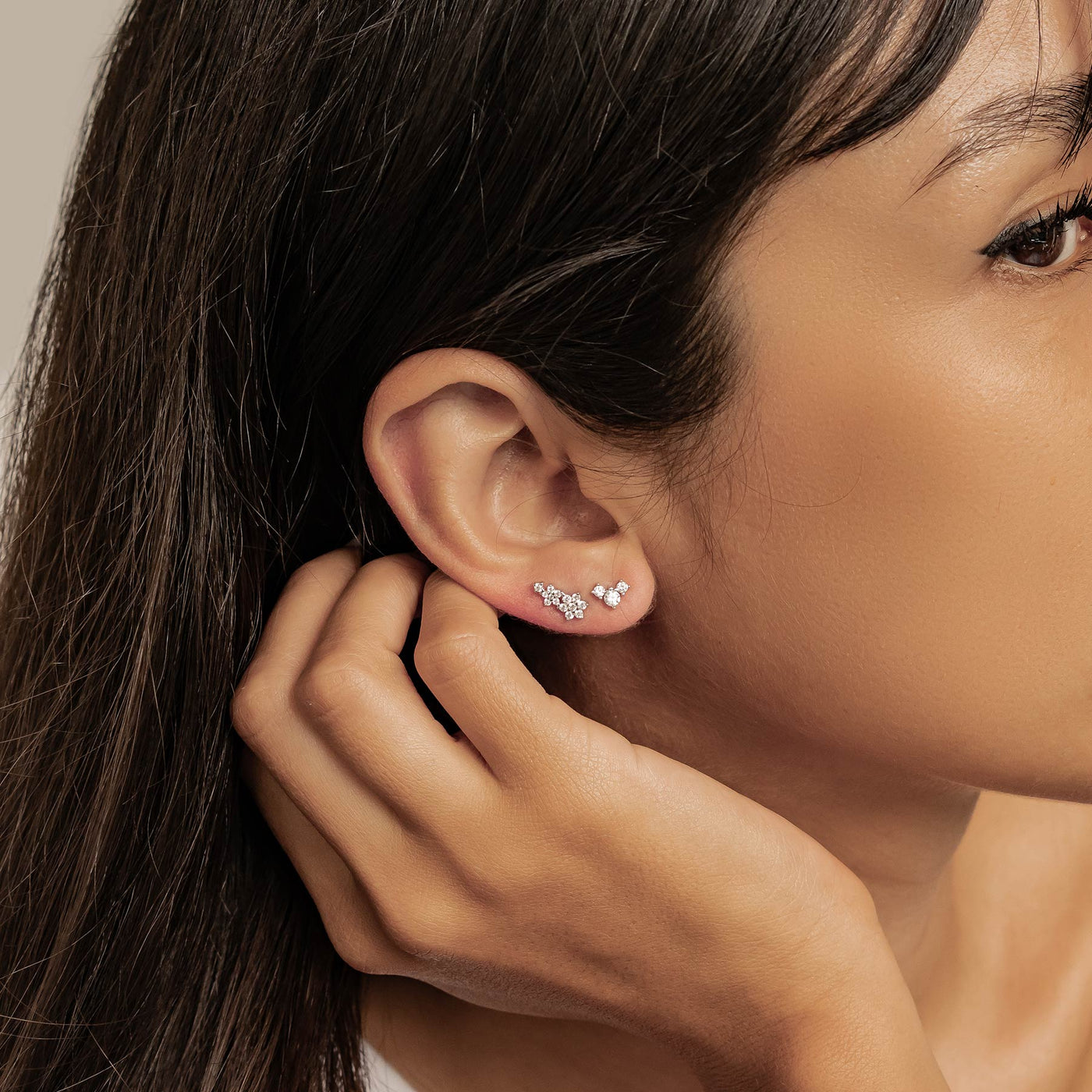 Blühendes Blumen Ohrring-Set Sterling Silber