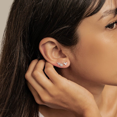 Blühendes Blumen Ohrring-Set Sterling Silber