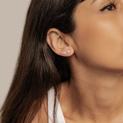 Blühendes Blumen Ohrring-Set Sterling Silber