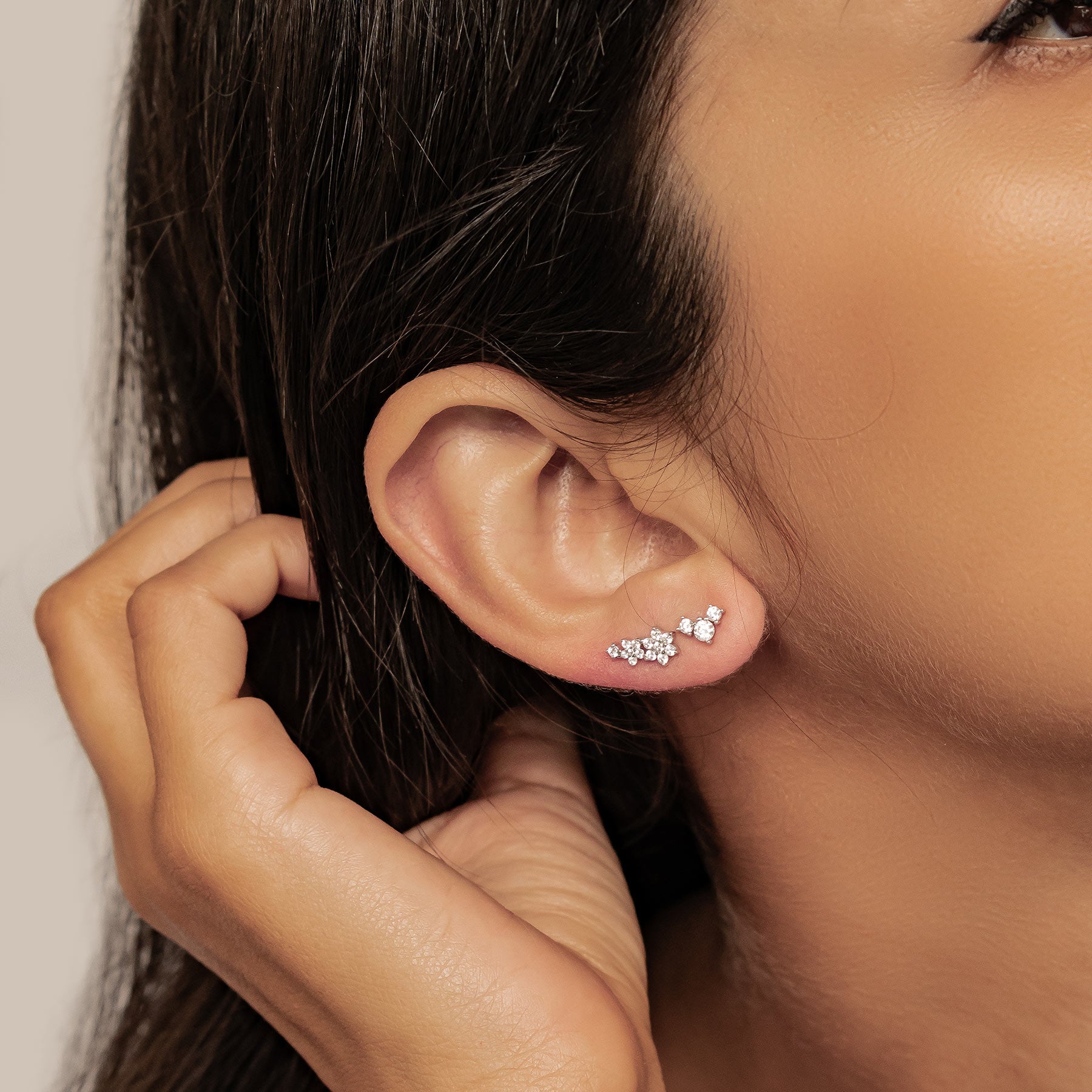 Blühendes Blumen Ohrring-Set Sterling Silber