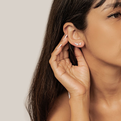 Blühendes Blumen Ohrring-Set Sterling Silber