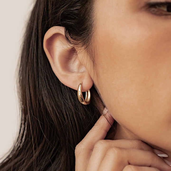 Bold Dome Hoop Earrings Waterproof