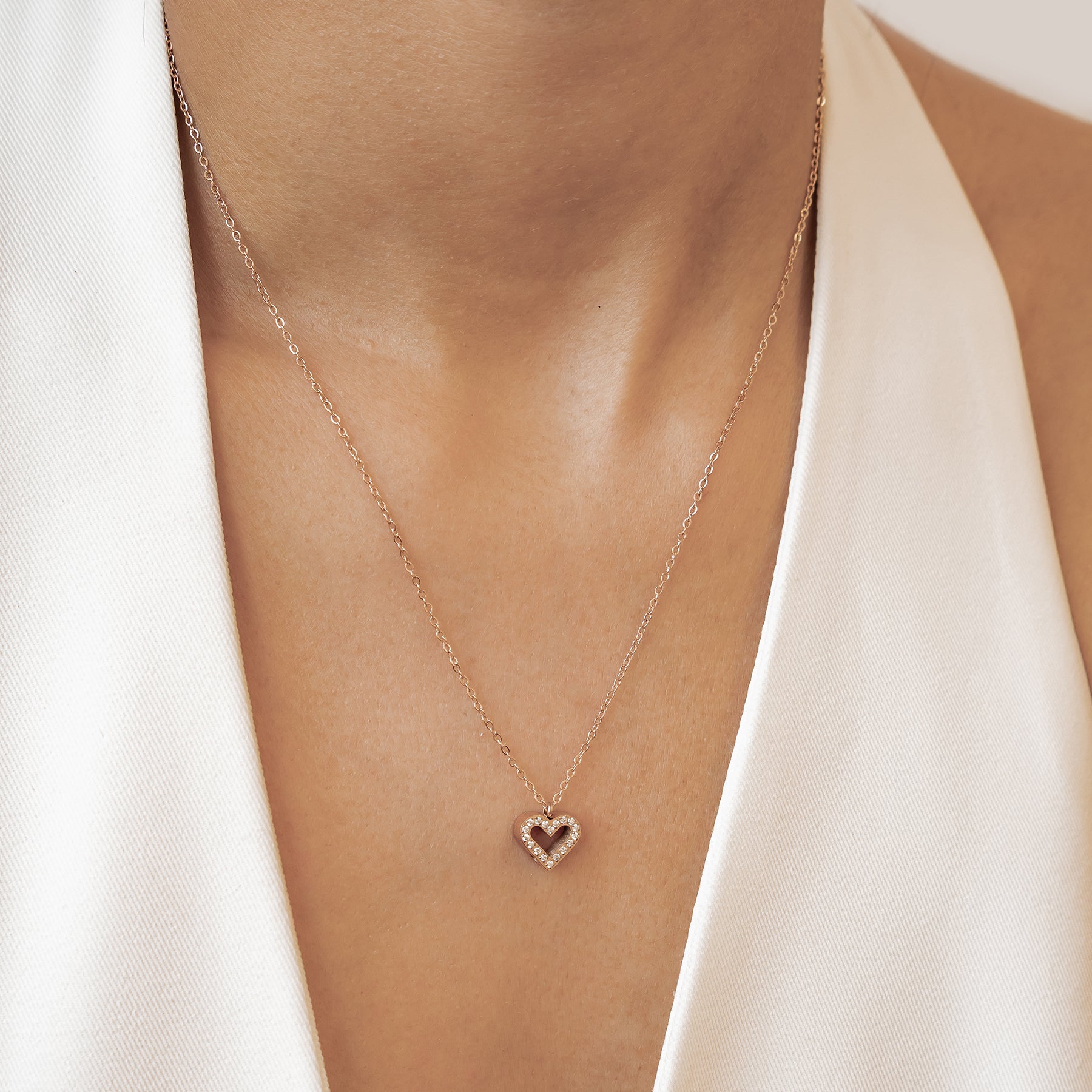 Bond Heart Crystal Necklace Waterproof