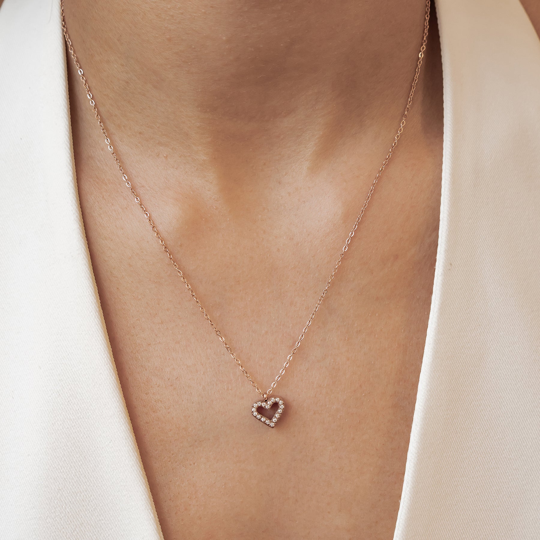 Bond Heart Crystal Necklace Waterproof