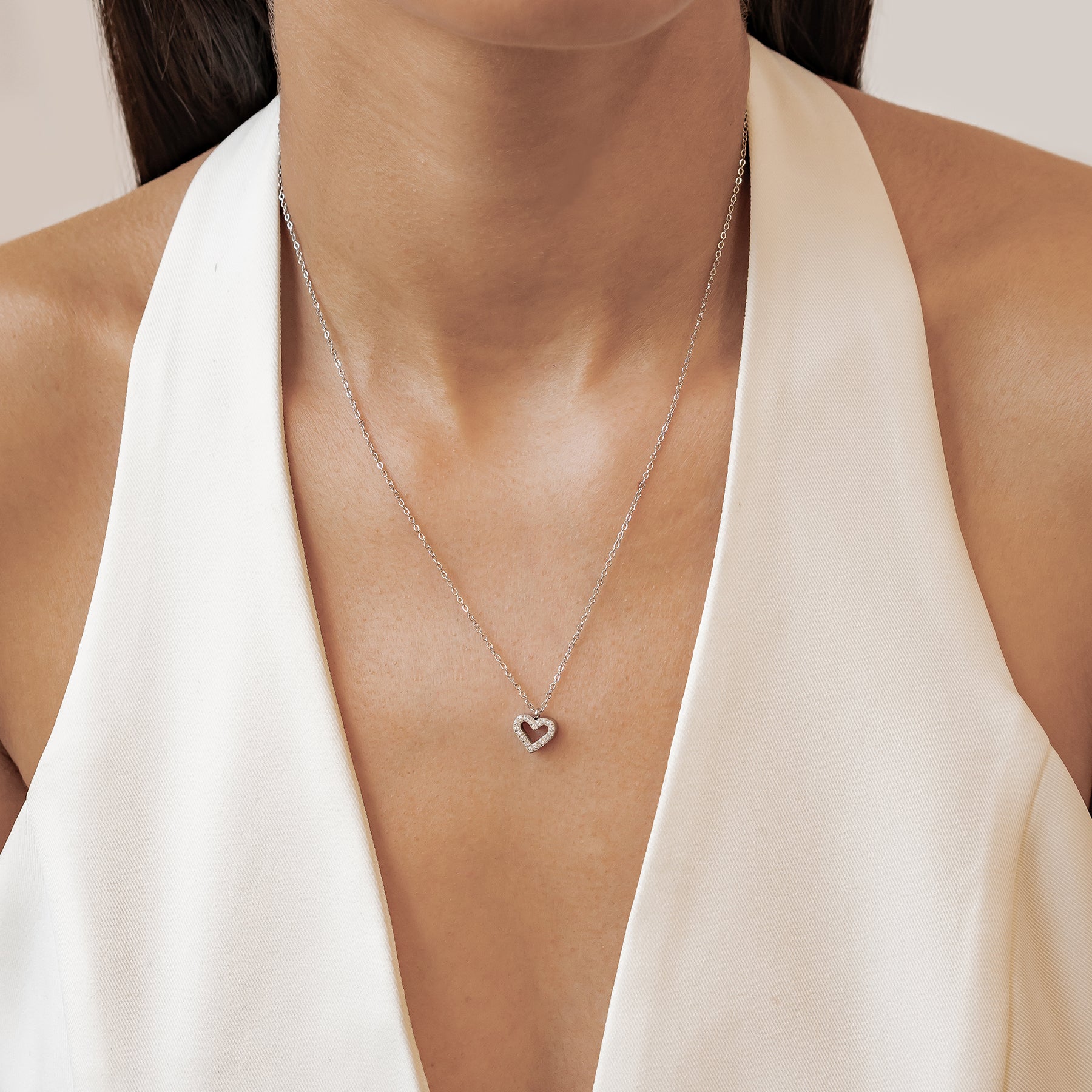 Bond Heart Crystal Necklace Waterproof