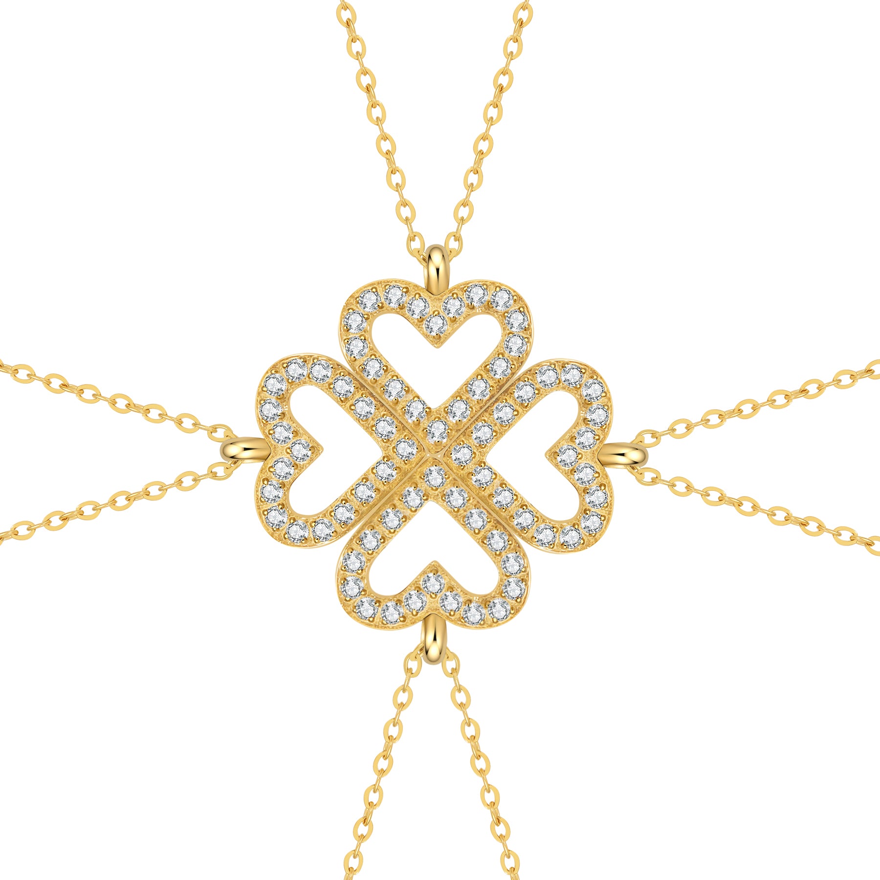 Set Collares Cuarteto Bond Hearts Crystal – Waterproof