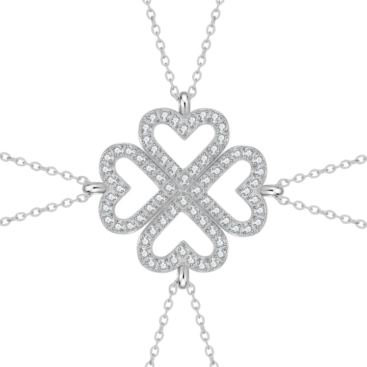 Bond Hearts Four Crystal Necklace Set Waterproof