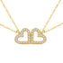 Bond Hearts Two Crystal Necklace Set Waterproof