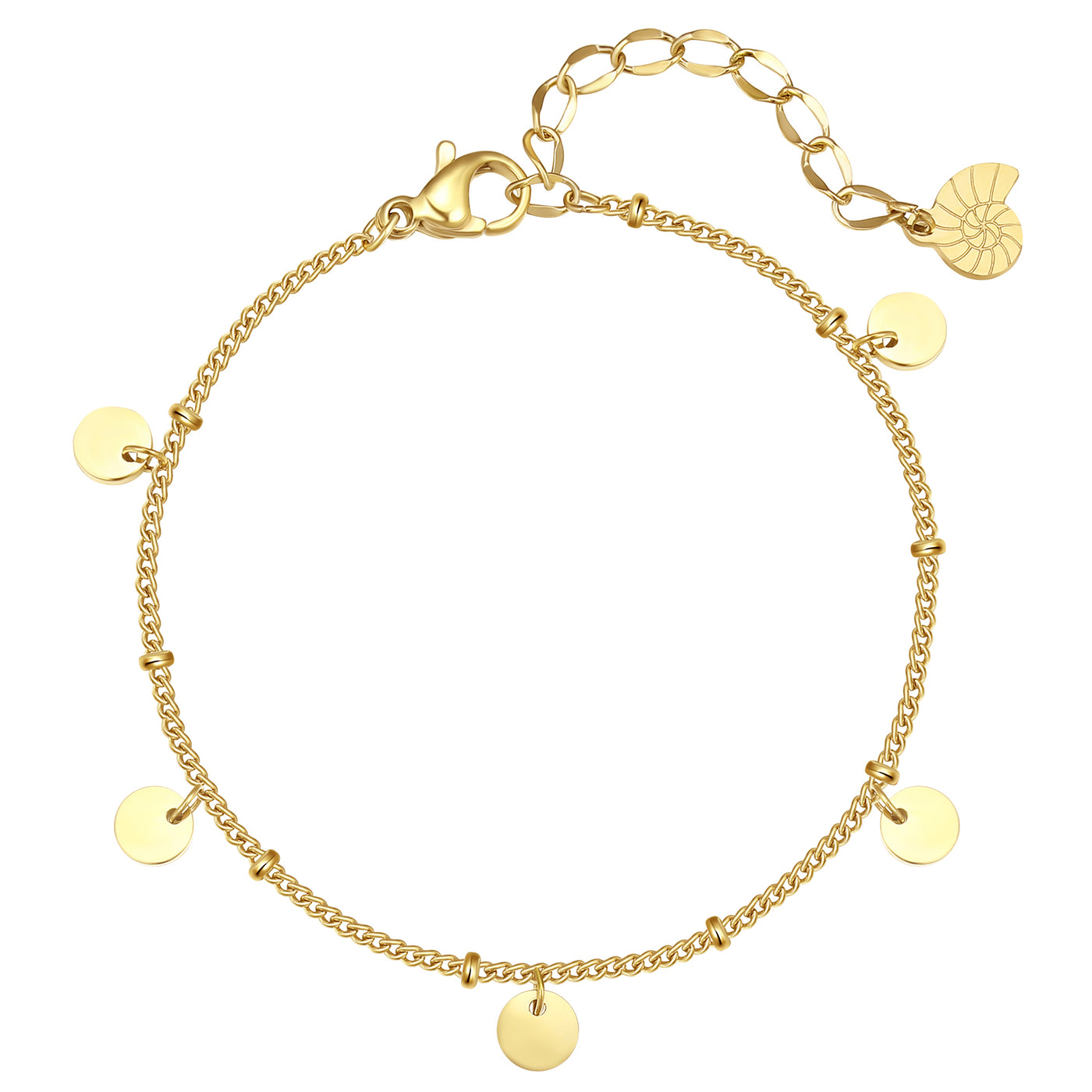 Circles Bobble Chain Bracelet Gold
