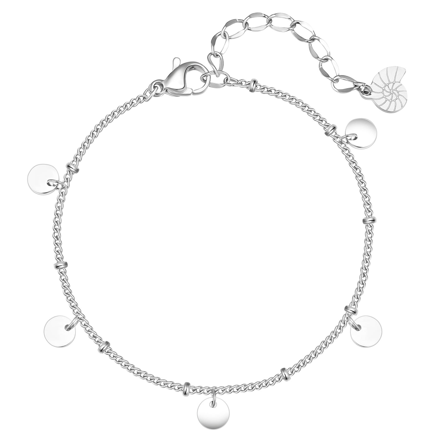 Circles Bobble Chain Bracelet Silver