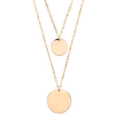 Circle Layered Necklace Gold