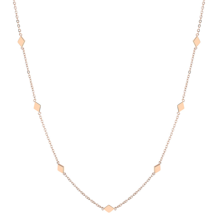 Rhombus Charm Delicate Necklace Rose Gold