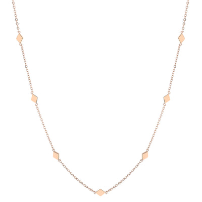 Rhombus Charm Delicate Necklace Rose Gold